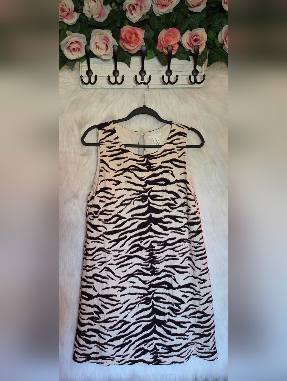 H&M Sleeveless Zebra-Print Shift Dress